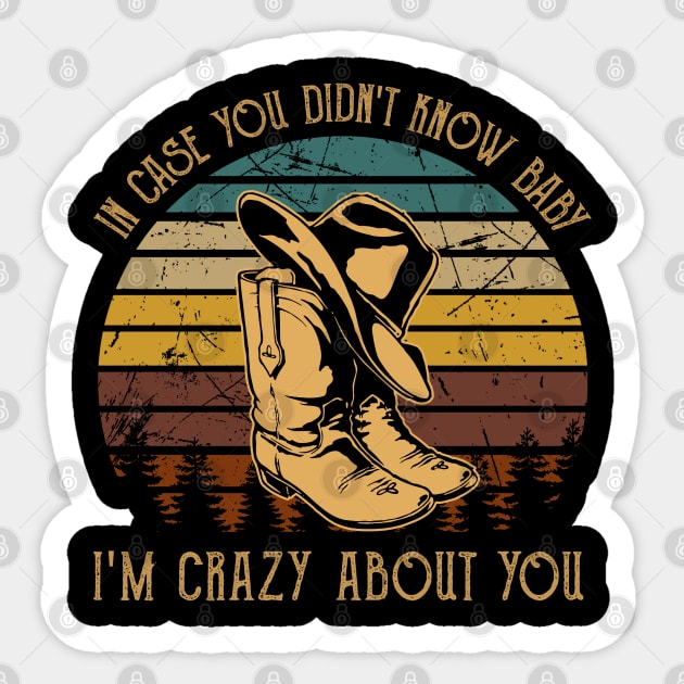 Graphic Vintage Baby I'm Crazy About You Funny Gifts Men Sticker by DesignDRart